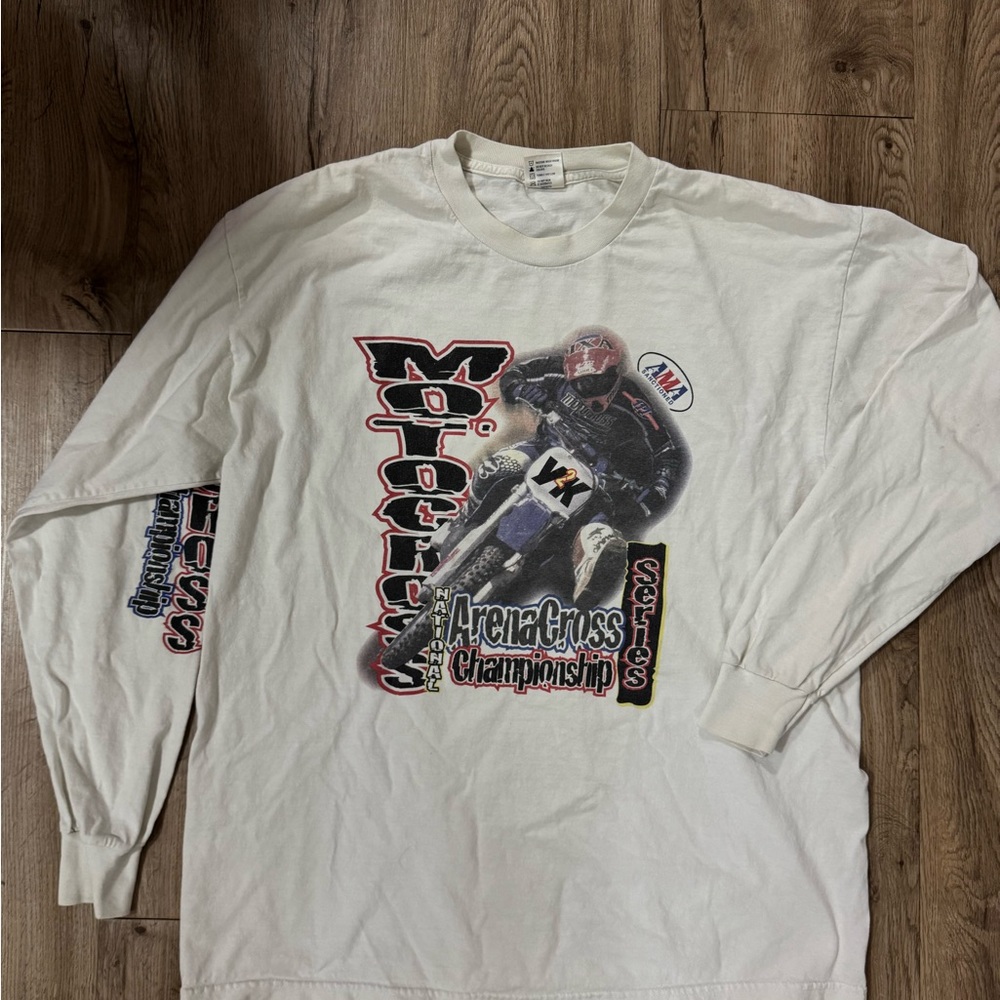 White ArenaCross Championship Long-Sleeve Graphic Tee